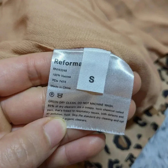 Reformation Brown Leopard Cheetah Animal Anchorage Wrap Dress Mini Small - Picture 5 of 6